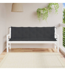 Coussins de banc de jardin 2 pcs noir 180x50x7 cm tissu Oxford