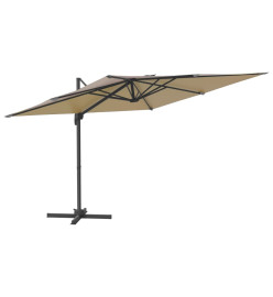 Parasol déporté avec mât en aluminium Taupe 400x300 cm