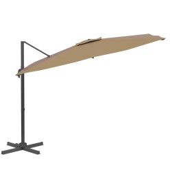 Parasol déporté avec mât en aluminium Taupe 400x300 cm