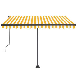 Auvent automatique capteur de vent/LED 350x250cm Jaune et blanc