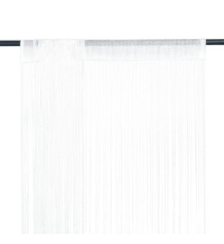 Rideau en fils 2 pcs 100 x 250 cm Blanc