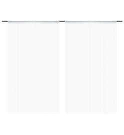 Rideau en fils 2 pcs 100 x 250 cm Blanc