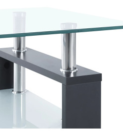 Table basse Gris et transparent 95x55x40 cm Verre trempé