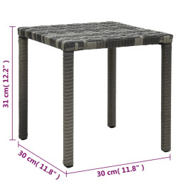 Chaises longues avec table Résine tressée Anthracite