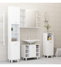 Armoire de salle de bain Blanc brillant 30x30x95 cm Aggloméré