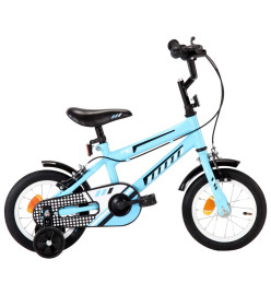 Vélo pour enfants 12 pouces Noir et bleu