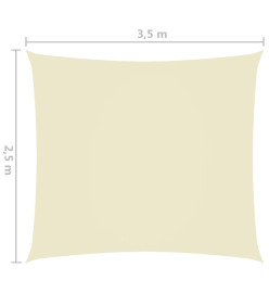 Voile de parasol Tissu Oxford rectangulaire 2,5x3,5 m Crème