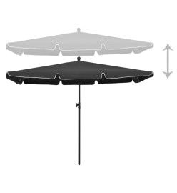 Parasol de jardin avec mât 210x140 cm Anthracite