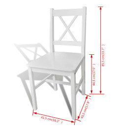 Chaises à manger lot de 2 blanc bois de pin