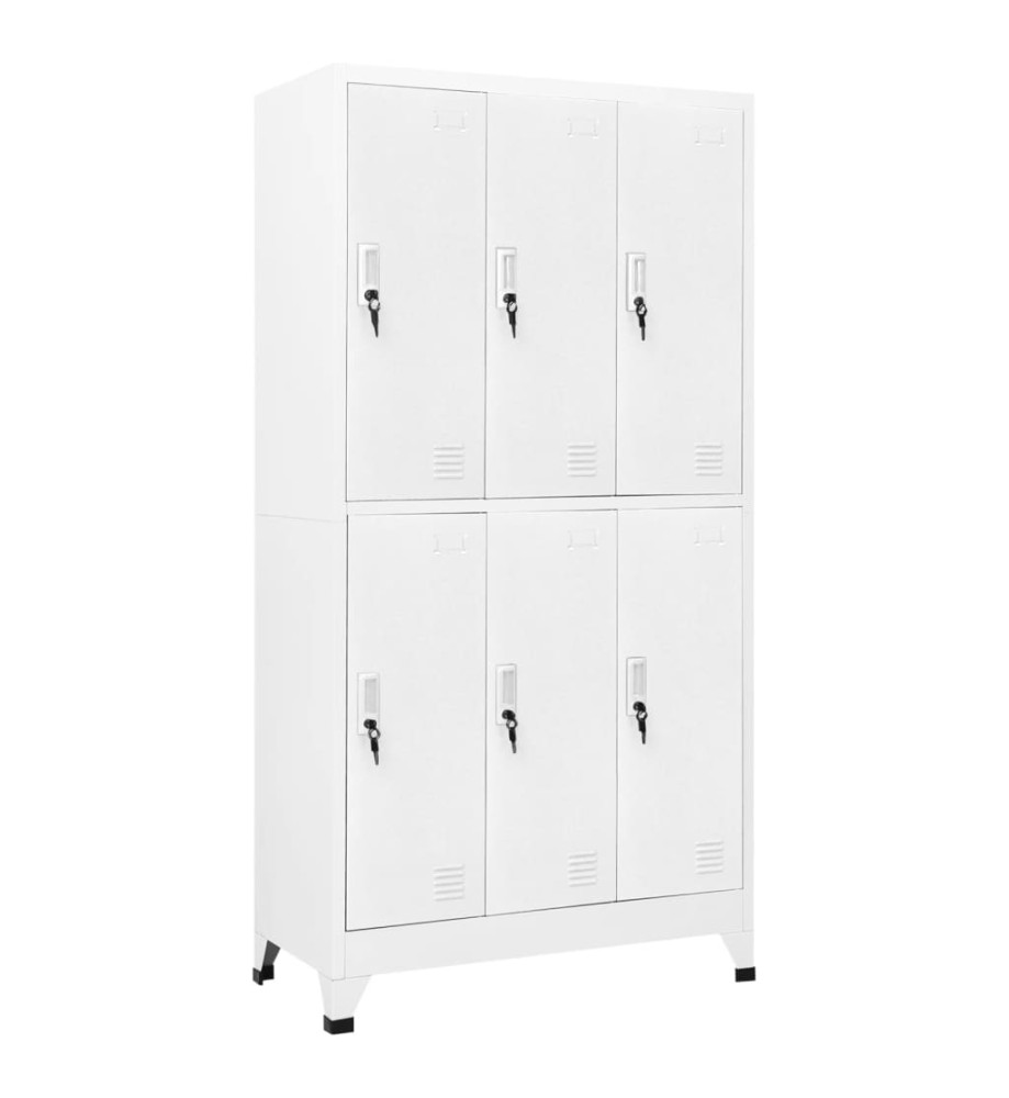 Armoire à casier avec 6 compartiments Acier 90x45x180 cm Gris