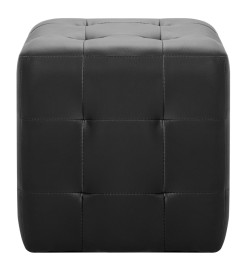 Poufs 2 pcs Noir 30 x 30 x 30 cm Similicuir