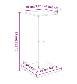 Supports de haut-parleurs 2 pcs noir verre trempé 1 pilier