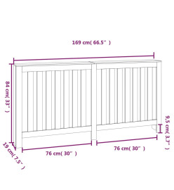 Cache-radiateur Marron miel 169x19x84 cm Bois massif de pin