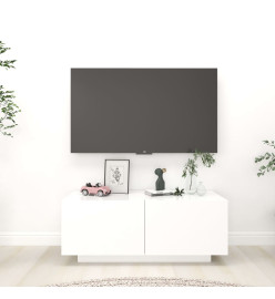 Meuble TV Blanc 100x35x40 cm Aggloméré