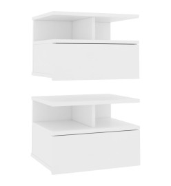 Tables de chevet flottantes 2 pcs Blanc 40x31x27 cm Aggloméré