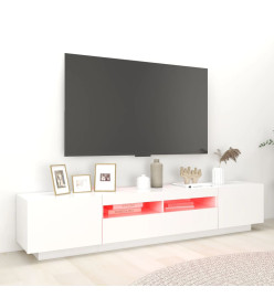 Meuble TV avec lumières LED Blanc 200x35x40 cm