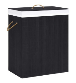 Panier à linge avec une seule section bambou noir 83 L