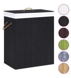 Panier à linge avec une seule section bambou noir 83 L