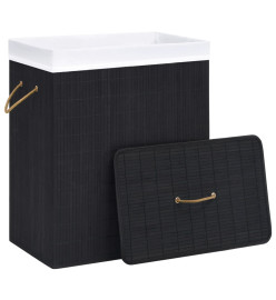 Panier à linge avec une seule section bambou noir 83 L