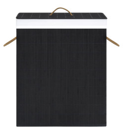 Panier à linge avec une seule section bambou noir 83 L