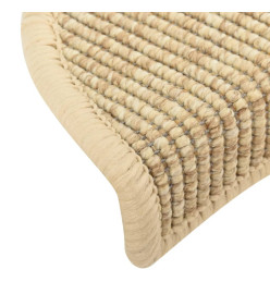 Tapis d'escalier autocollants 15 pcs 56x17x3 cm Beige clair