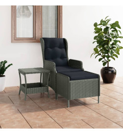 Salon de jardin 2 pcs avec coussins Résine tressée Gris clair
