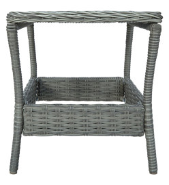 Salon de jardin 2 pcs avec coussins Résine tressée Gris clair