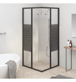 Cabine de douche à rayures ESG 80x80x180 cm Noir