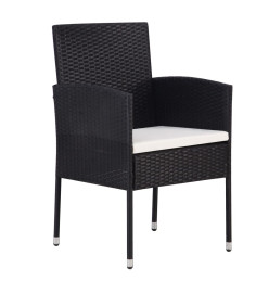 Ensemble de salle à manger de jardin 5 pcs Noir