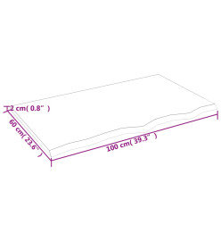 Étagère murale gris foncé 100x60x2 cm bois chêne massif traité