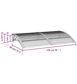 Auvent de porte Noir 150x80 cm Polycarbonate