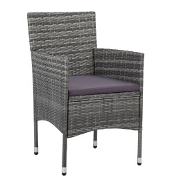 Chaises de salle à manger de jardin 2 pcs Résine tressée Gris