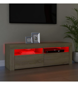 Meuble TV avec lumières LED chêne sonoma 120x35x40 cm