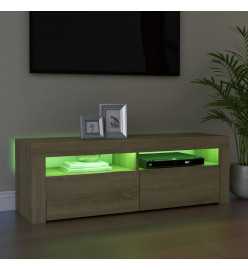 Meuble TV avec lumières LED chêne sonoma 120x35x40 cm