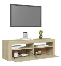 Meuble TV avec lumières LED chêne sonoma 120x35x40 cm