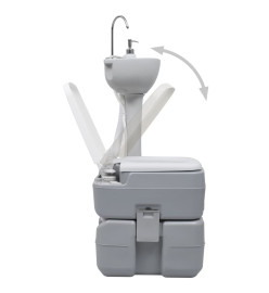 Toilette portable de camping et support à laver les mains Gris