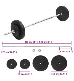 Ensemble d'haltères avec plaques 30 kg