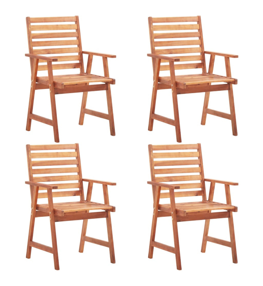 Chaises de salle à manger d'extérieur 4 pcs Acacia massif Chaises de salle à manger d'extérieur 4 pcs Acacia massif