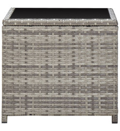 Salon de jardin 3 pcs avec coussins Résine tressée Gris