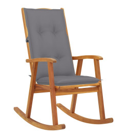 Chaise à bascule avec coussins Bois d'acacia massif