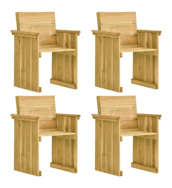 Ensemble à manger de jardin 5 pcs avec coussins pin imprégné