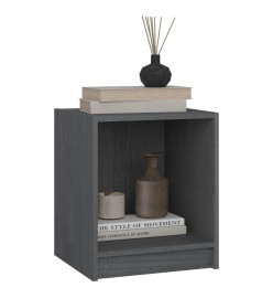 Table de chevet Gris 35,5x33,5x41,5 cm Bois de pin massif