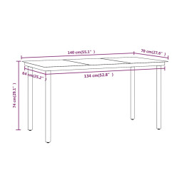 Mobilier de salle à manger de jardin coussins 7 pcs Marron/noir