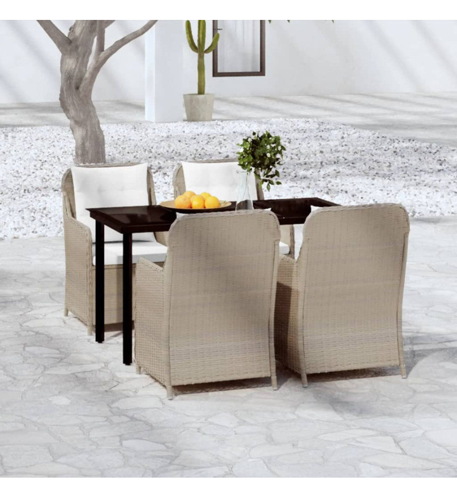 Ensemble de salle à manger de jardin 5 pcs Marron Ensemble de salle à manger de jardin 5 pcs Marron