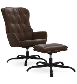 Chaise de relaxation avec repose-pied Marron Similicuir