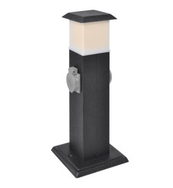 Pilier avec lampe pour prise de jardin Noir