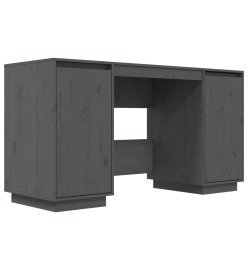 Bureau Gris 140x50x75 cm Bois massif de pin