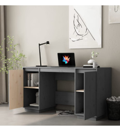 Bureau Gris 140x50x75 cm Bois massif de pin