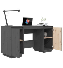 Bureau Gris 140x50x75 cm Bois massif de pin