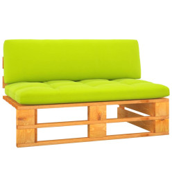 Canapé central palette de jardin marron miel bois pin imprégné
